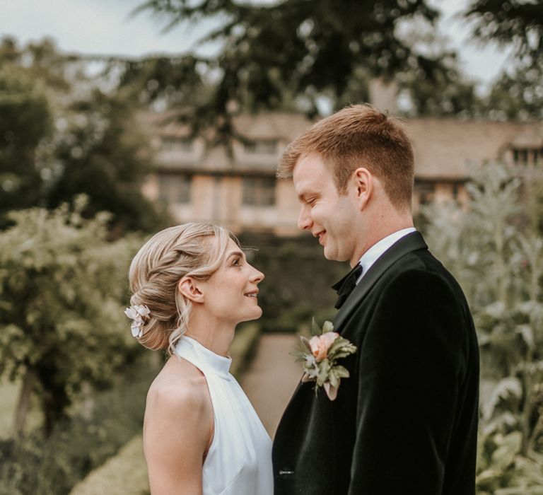 Stella McCartney Wedding Dress With Halterneck And Hair Up For Bride