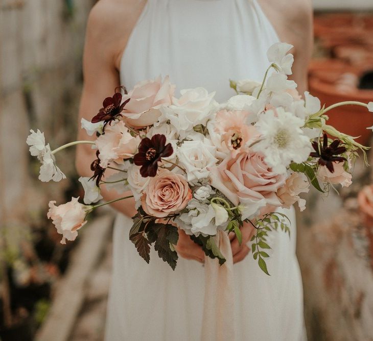 Blush Pink And Burgundy Wedding Flowers