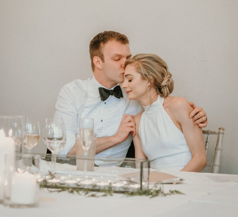 Bride And Groom During Wedding Speeches