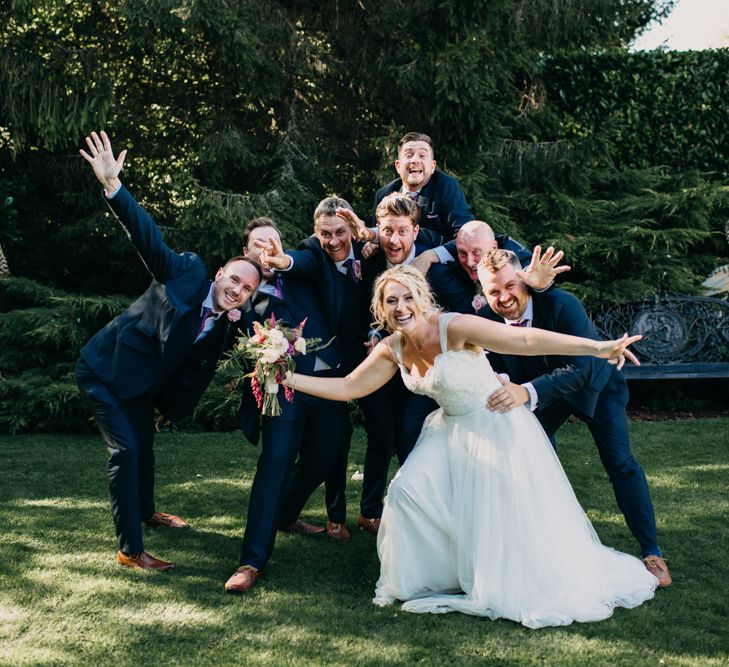 Fun friends | Group shot | Northamptonshire wedding at Plum Park Hotel | Wtoo by Watters from Serendipity Brides | Spindleberry Flowers | Photography by Ania Ames