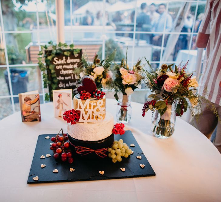 Cake | Cheese | Northamptonshire wedding at Plum Park Hotel | Wtoo by Watters from Serendipity Brides | Spindleberry Flowers | Photography by Ania Ames