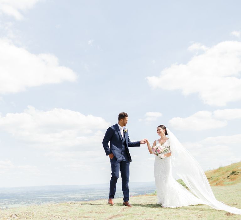 Bride and groom portrait for Coddington Vineyard wedding