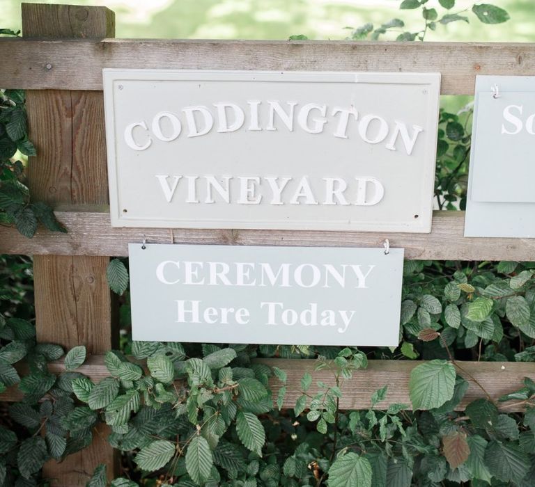 Coddington Vineyard wedding sign