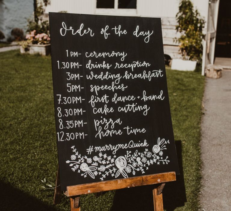 Chalkboard wedding sign