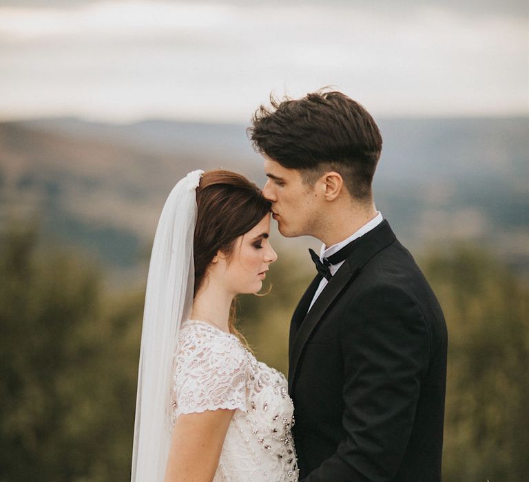 Bride in Gown from Frances Day Bridal | Groom in Moss Bros. | Romantic, Bohemian Elopement in the Peaks by Natalie Hewitt Wedding Planner | Henry Lowther Photography