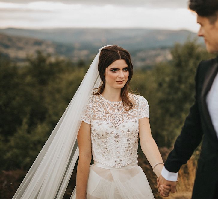 Bride in Gown from Frances Day Bridal | Groom in Moss Bros. | Romantic, Bohemian Elopement in the Peaks by Natalie Hewitt Wedding Planner | Henry Lowther Photography