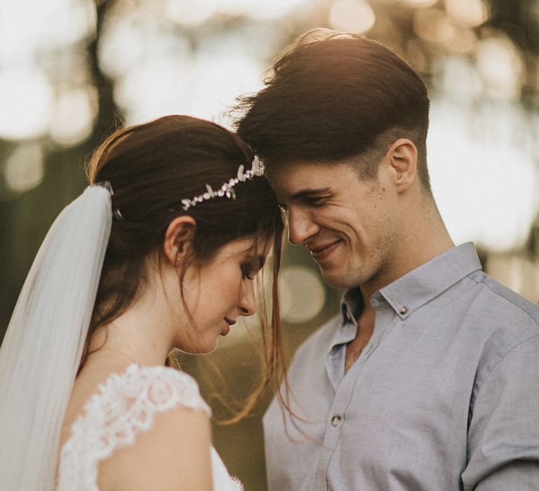 Bride in Gown from Frances Day Bridal | Groom in Moss Bros. | Romantic, Bohemian Elopement in the Peaks by Natalie Hewitt Wedding Planner | Henry Lowther Photography