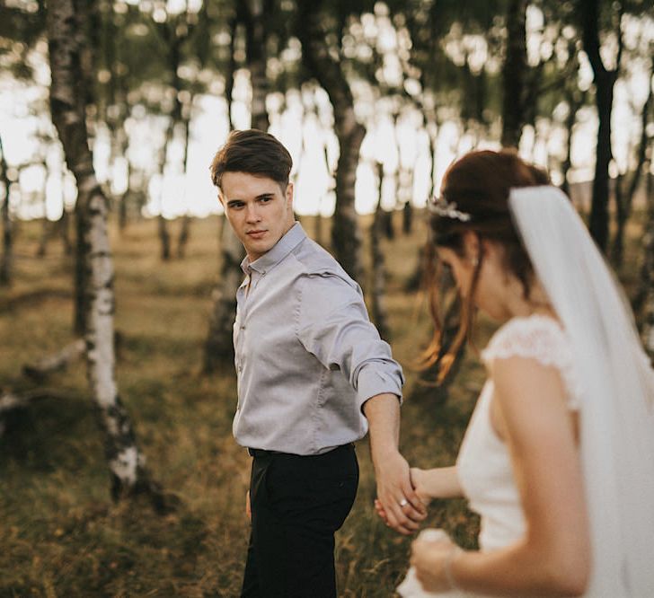 Bride in Gown from Frances Day Bridal | Groom in Moss Bros. | Romantic, Bohemian Elopement in the Peaks by Natalie Hewitt Wedding Planner | Henry Lowther Photography