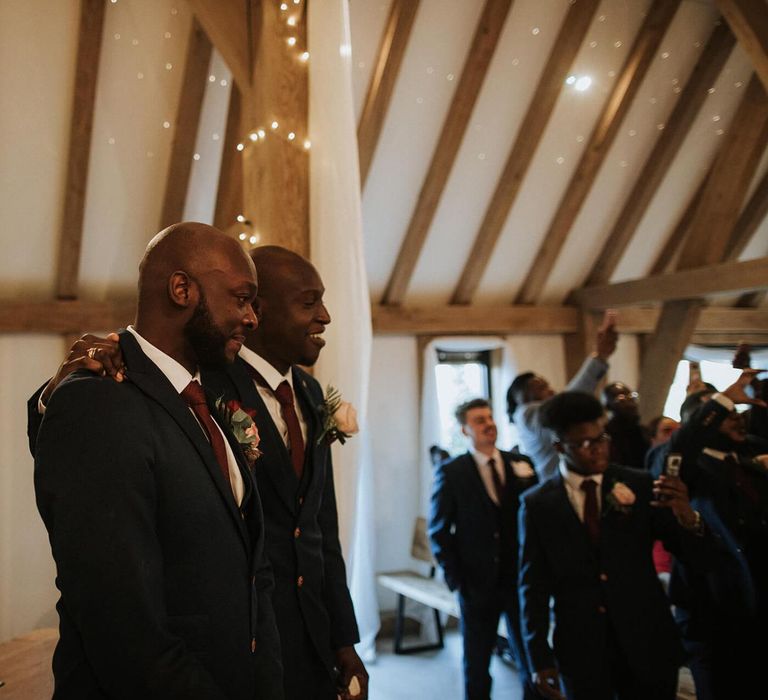 Groom waiting at the altar for his bride