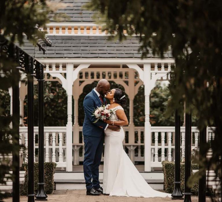 Bride and groom portraits at The old Kent Barn