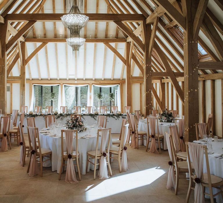 The Old Kent Barn wedding reception decor