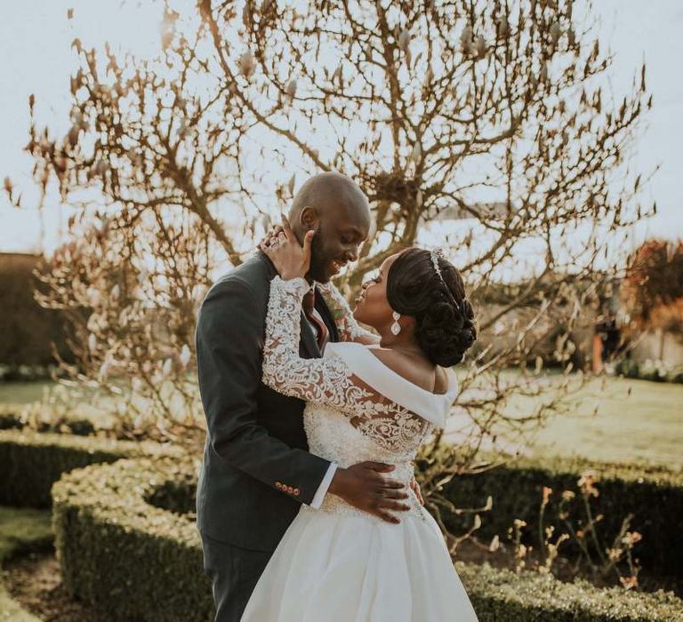 Intimate bride and groom portrait by Olegs Samsonovs