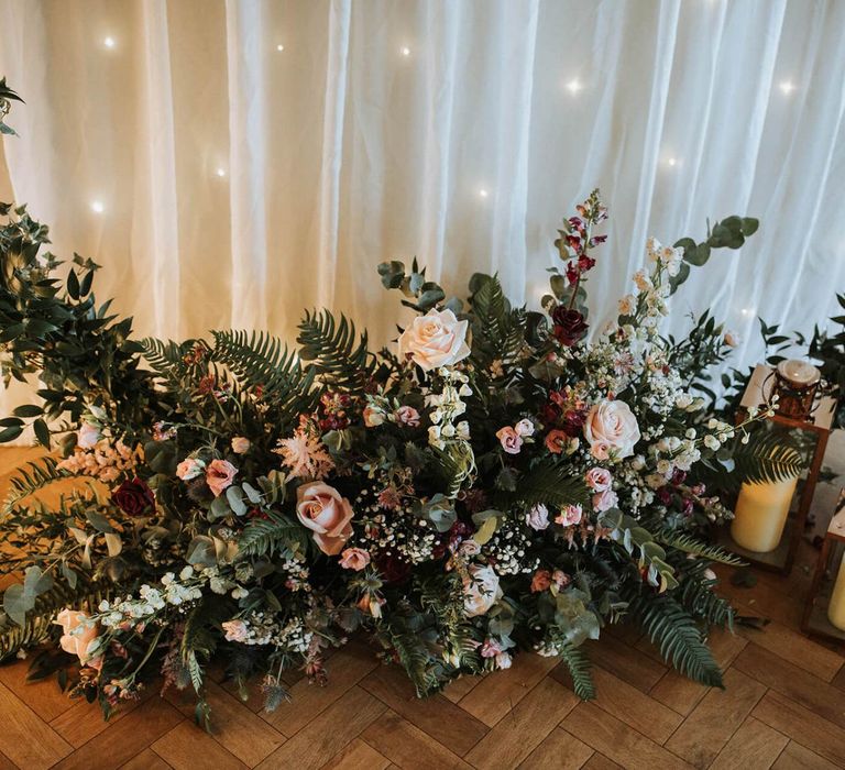 Pink and green wedding flowers