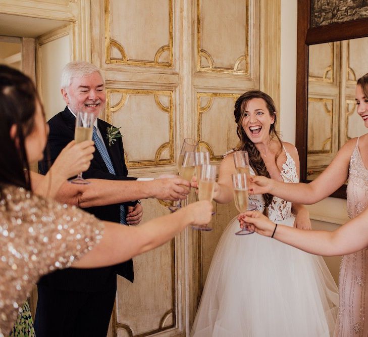 Bridal Party Toast Before Ceremony