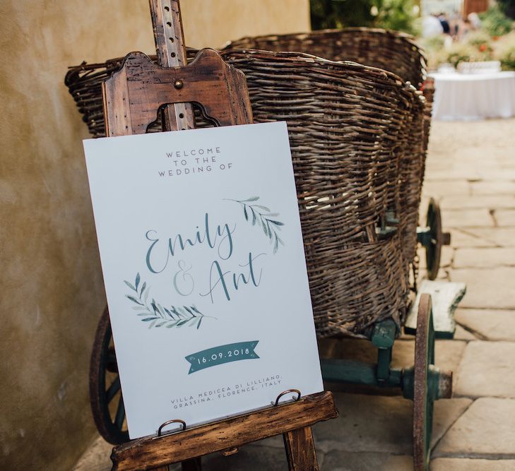 Welcome Wedding Sign on Easel