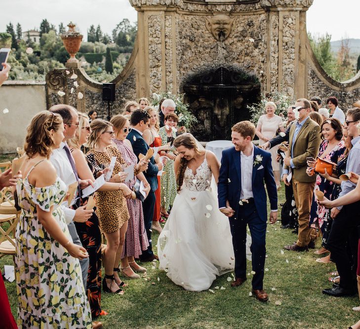 Bride and Groom Confetti Exit