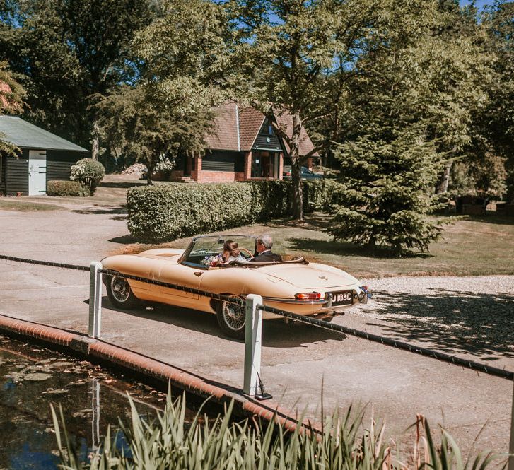 Yellow Jaguar Wedding Car