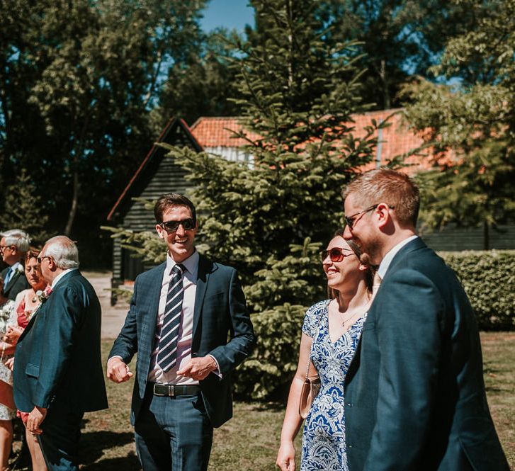 Wedding Guests Lining the Path Ready for the Confetti Moment