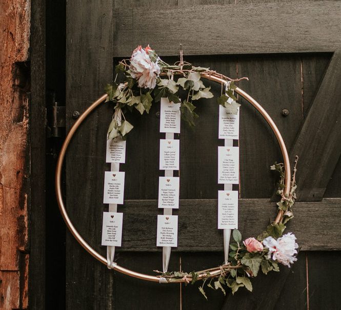 DIY Hoop Table Plan Wedding Decor