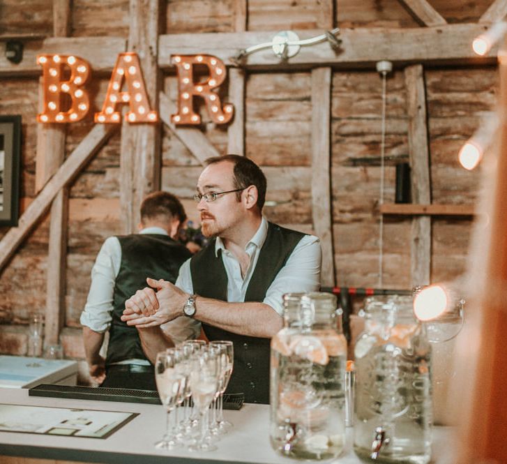 Barn Bar with Marquee sign