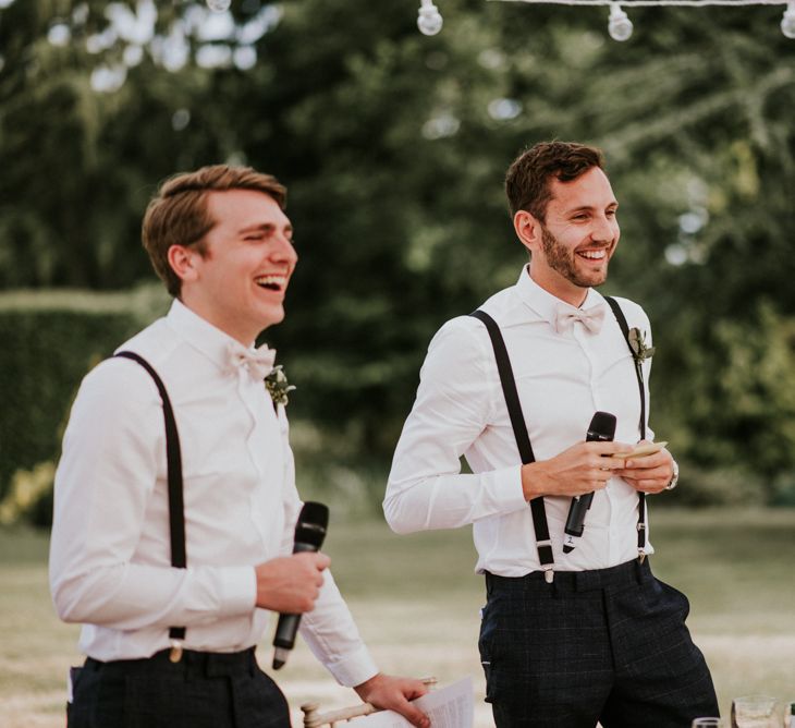 Groomsmen Giving Speech During Wedding  Reception