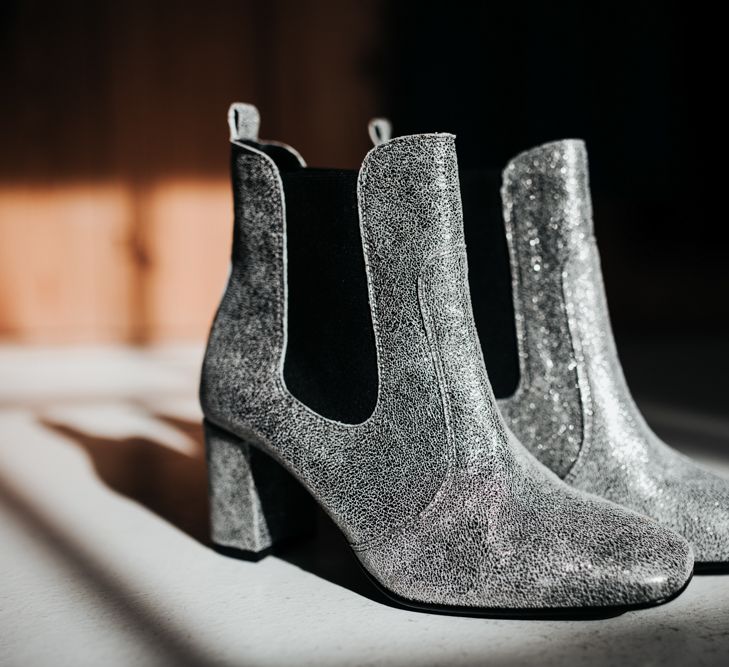 Silver Bridal Boots