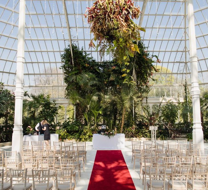 Wedding ceremony set up at The Palm House Sefton Park Liverpool