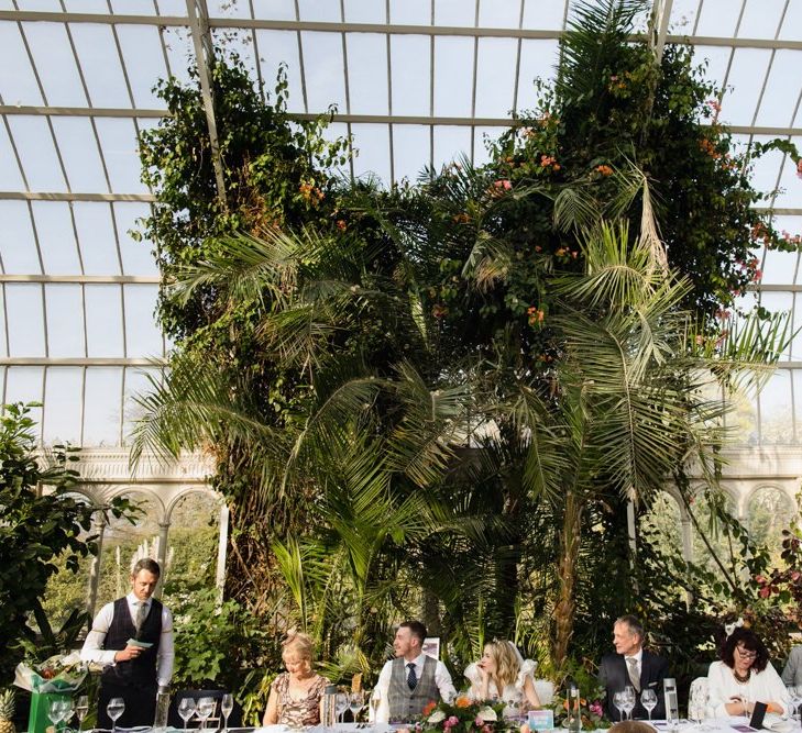 Top table during wedding speeches