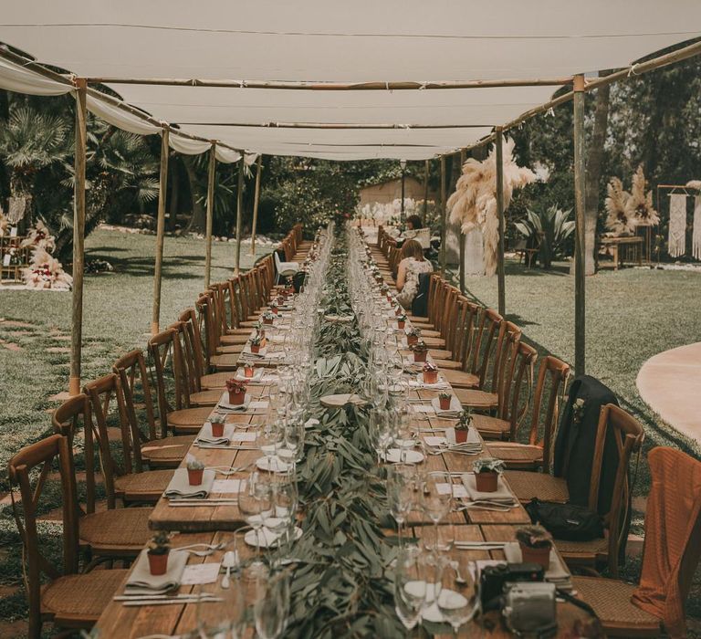 Canopy For Outdoor Wedding Reception // Wes Anderson Inspired Destination Wedding Planned &amp; Styled By Paloma Cruz Events With Images From Pablo Laguia &amp; Film By David Rodriquez