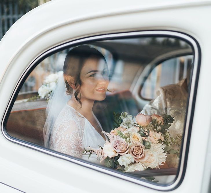 Vintage London Taxi at Wedding Ceremony