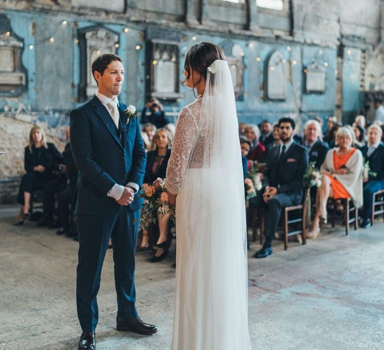 Wedding Ceremony at The Asylum with Dusky Pink Bridesmaid Dresses