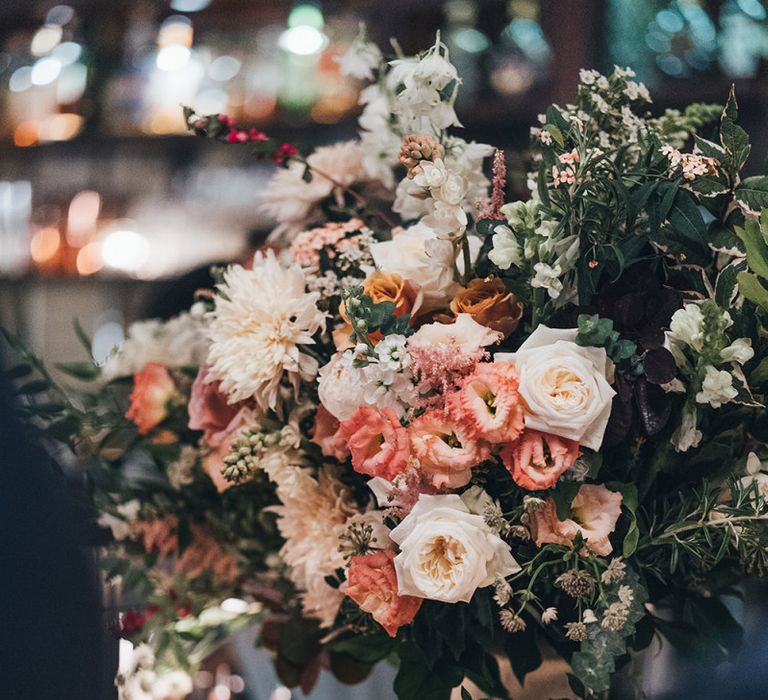 Dusky Pink and Peach Wedding Flowers