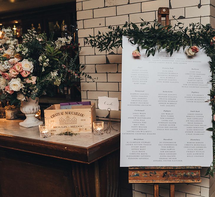 Wedding Table Plan at Reception