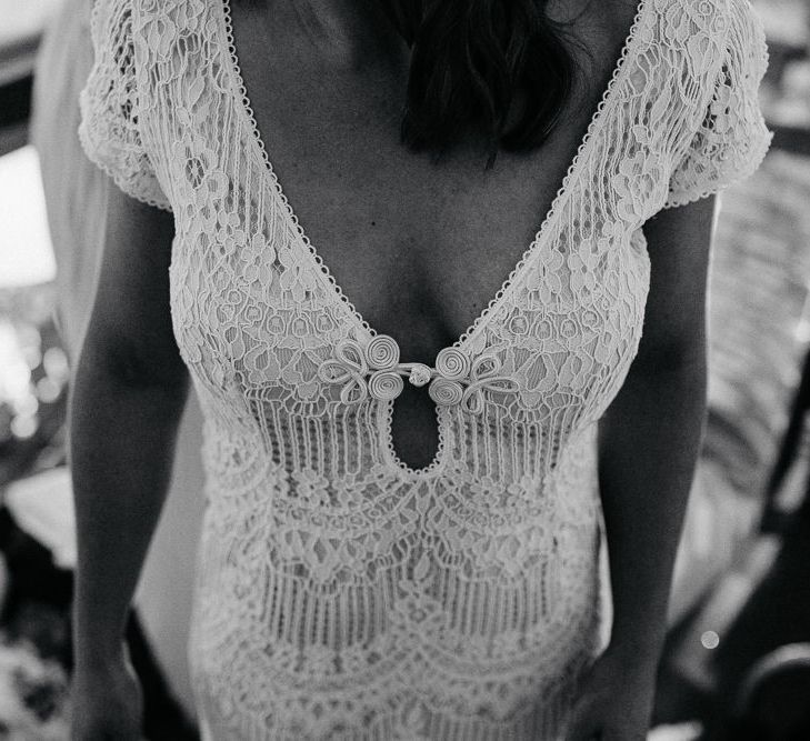 Wedding Morning Bridal Preparations |  Bride in Daughters of Simone Lace Gown | Brightly Coloured Festival Wedding with Outdoor Humanist Ceremony &amp; Tipi Reception on the Yorkshire Dales | Tim Dunk Photography