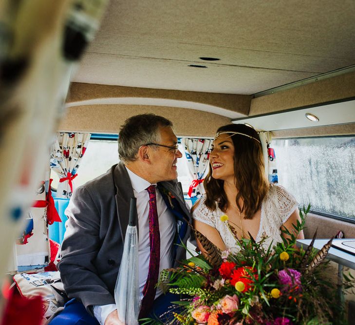 Bridal Entrance  in Daughters of Simone Lace Gown | Brightly Coloured Festival Wedding with Outdoor Humanist Ceremony &amp; Tipi Reception on the Yorkshire Dales | Tim Dunk Photography