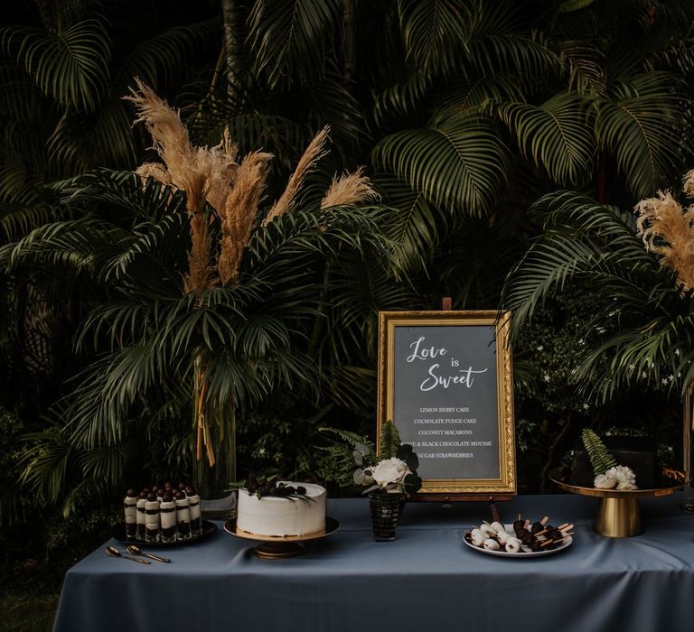 Wedding cake and dessert table at Thailand wedding