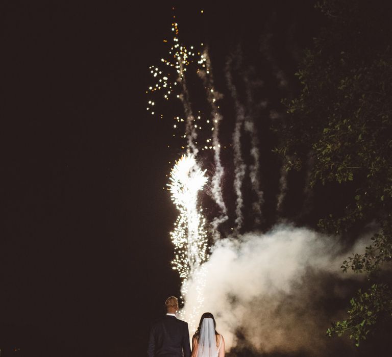 Firework display to end the night at Crouchers Orchards for intimate and relaxed wedding