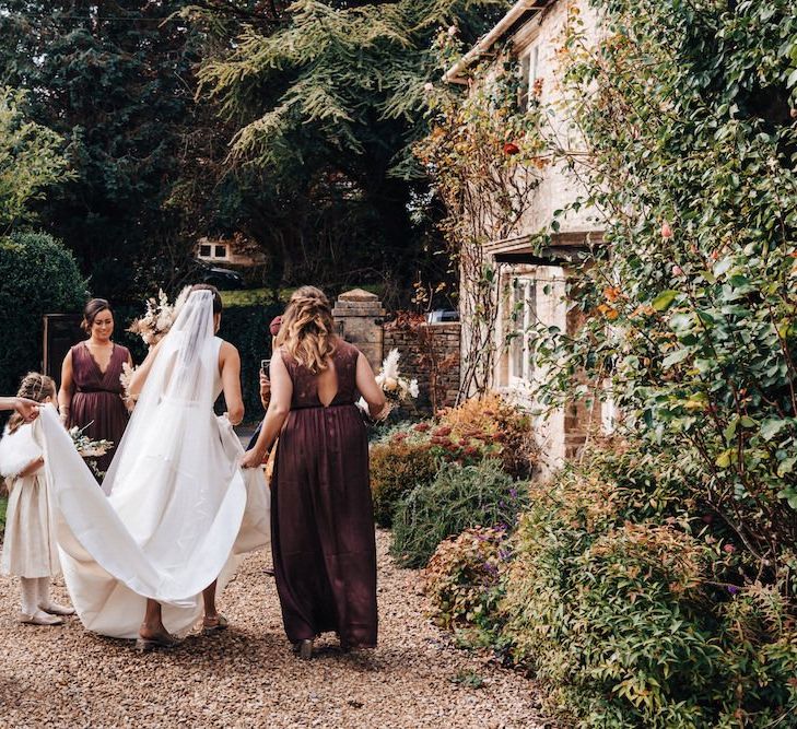 Brown bridesmaid dresses for October wedding