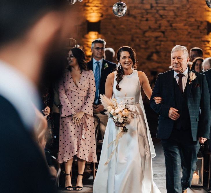 Bride walking down the aisle