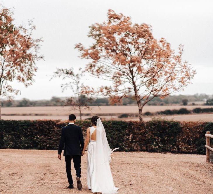 Bride and groom at Autumn wedding