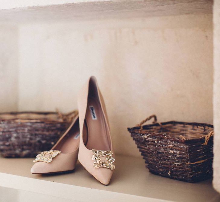 Dune Wedding Shoes | Outdoor Destination Wedding at Le Peit Hameau Wedding Venue Provence, South of France Planned by By Mademoiselle | Lovestruck Photography