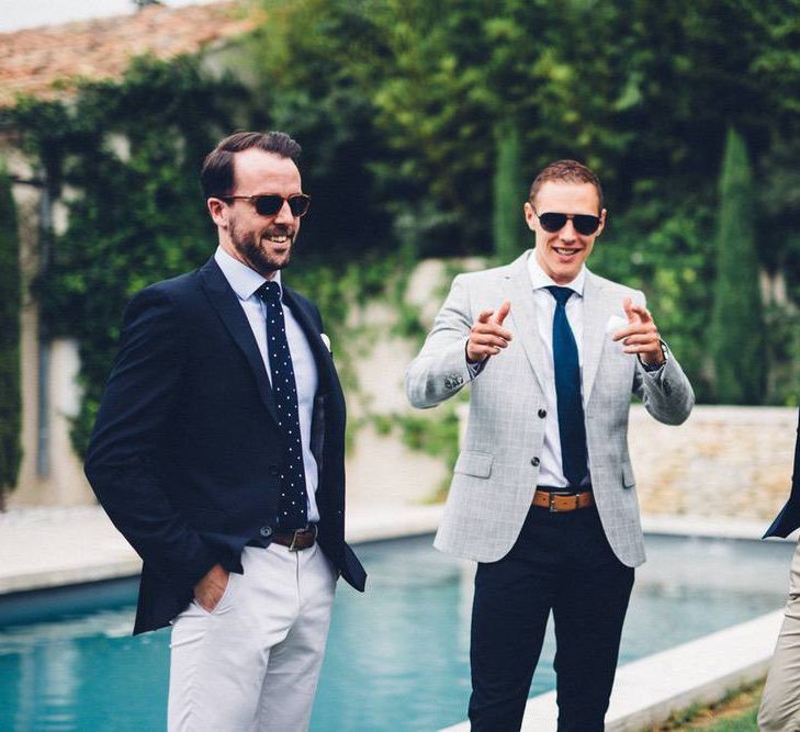 Groomsmen in Chino's &amp; Blazers | Outdoor Destination Wedding at Le Peit Hameau Wedding Venue Provence, South of France Planned by By Mademoiselle | Lovestruck Photography