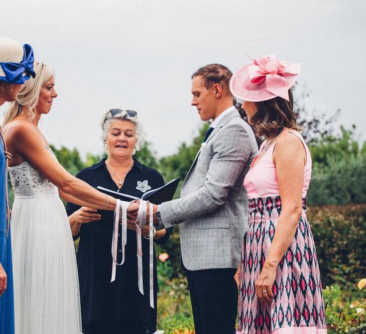 Wedding Ceremony | Bride in Needle &amp; Thread Gown | Groom in Reiss Chinos &amp; Blazer | Outdoor Destination Wedding at Le Peit Hameau Wedding Venue Provence, South of France Planned by By Mademoiselle | Lovestruck Photography