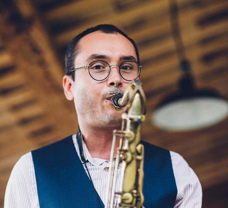 Saxophonist | Wedding Entertainment | Outdoor Destination Wedding at Le Peit Hameau Wedding Venue Provence, South of France Planned by By Mademoiselle | Lovestruck Photography