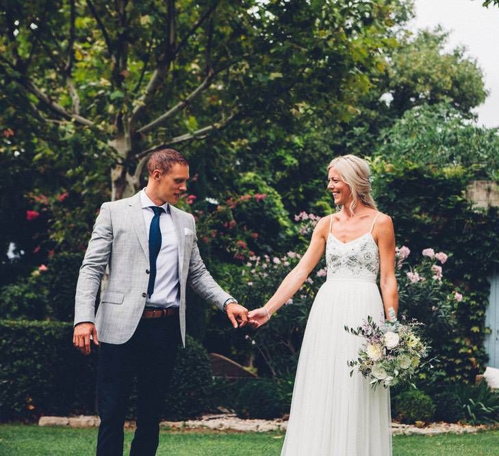 Bride in Needle &amp; Thread Gown | Groom in Reiss Chinos &amp; Blazer | Outdoor Destination Wedding at Le Peit Hameau Wedding Venue Provence, South of France Planned by By Mademoiselle | Lovestruck Photography