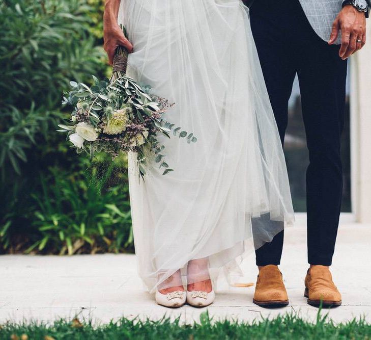 Bride in Needle &amp; Thread Gown | Groom in Reiss Chinos &amp; Blazer | Outdoor Destination Wedding at Le Peit Hameau Wedding Venue Provence, South of France Planned by By Mademoiselle | Lovestruck Photography