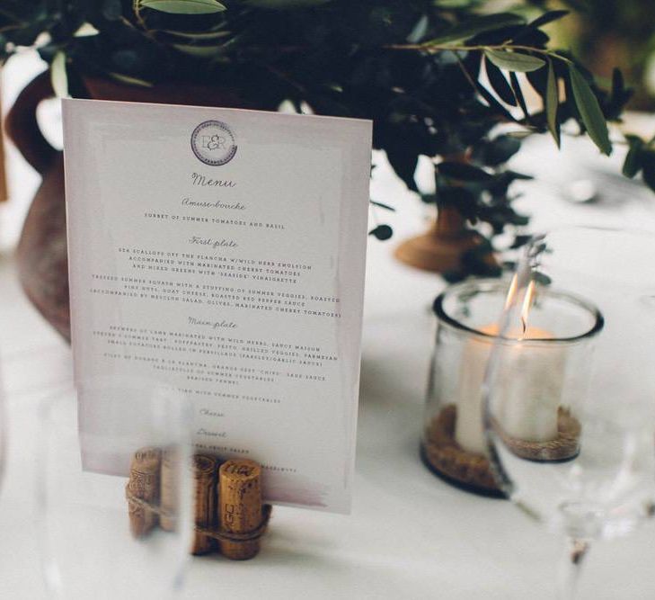 Menu Wedding Stationery | Outdoor Destination Wedding at Le Peit Hameau Wedding Venue Provence, South of France Planned by By Mademoiselle | Lovestruck Photography