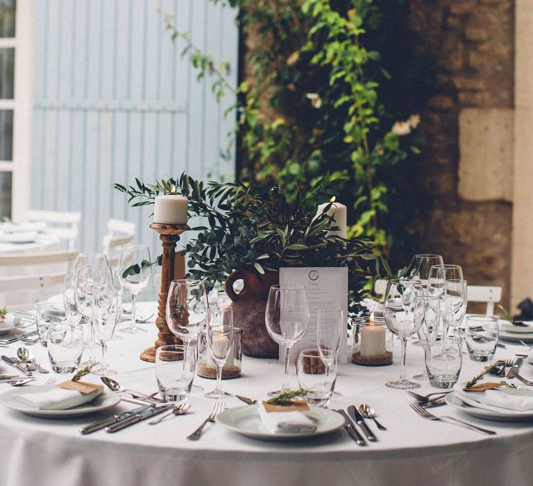 Table Decor | Outdoor Destination Wedding at Le Peit Hameau Wedding Venue Provence, South of France Planned by By Mademoiselle | Lovestruck Photography