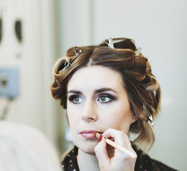 Bride Having Hair and Make Up Done