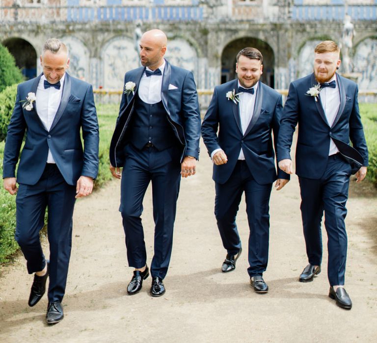 Groomsmen in Navy Suits